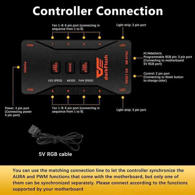 Alt view image 5 of 5 - DR12 Pro Computer PC Case Fan 120mm RGB LED Quiet Remote Speed adjust AURA SYNC Computer Cooler Cooling RGB Case Fans