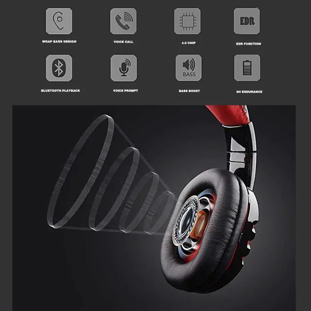 Alt view image 3 of 5 - V8-1 Headphones V5.0 Bluetooth gaming headset wireless stereo earphone with microphone for PC ipad PS4 Xbox One