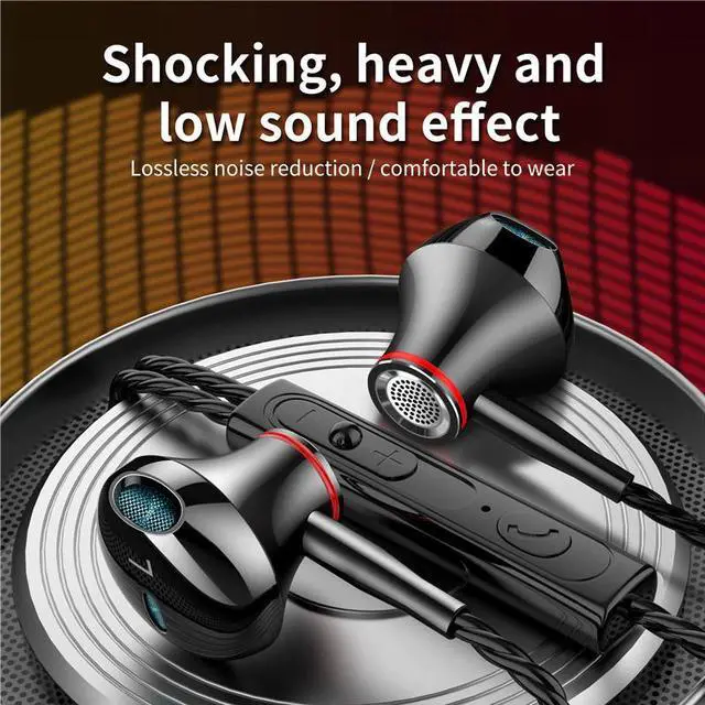 Alt view image 3 of 5 - Wired In Ear Earphones Bass Headset Elbow Plug for Mobile Gaming Movie Music Sports Travel with Microphone and Wire control