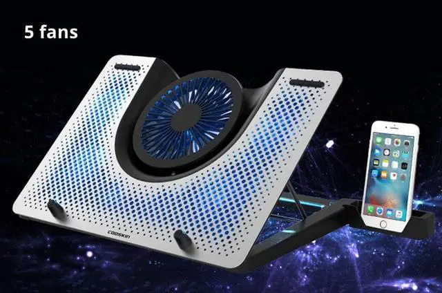 Main image of aluminum laptop cooling pad holder stand USB radiator fan cooler cold notebook PC accessories refrigerator plate