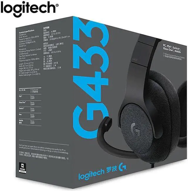 Alt view image 2 of 5 - G433 7.1 Surround Gaming Headset Wired Gamer Headphone With Mic For Nintendo Switch PS4 Xbox One VR PC Professional
