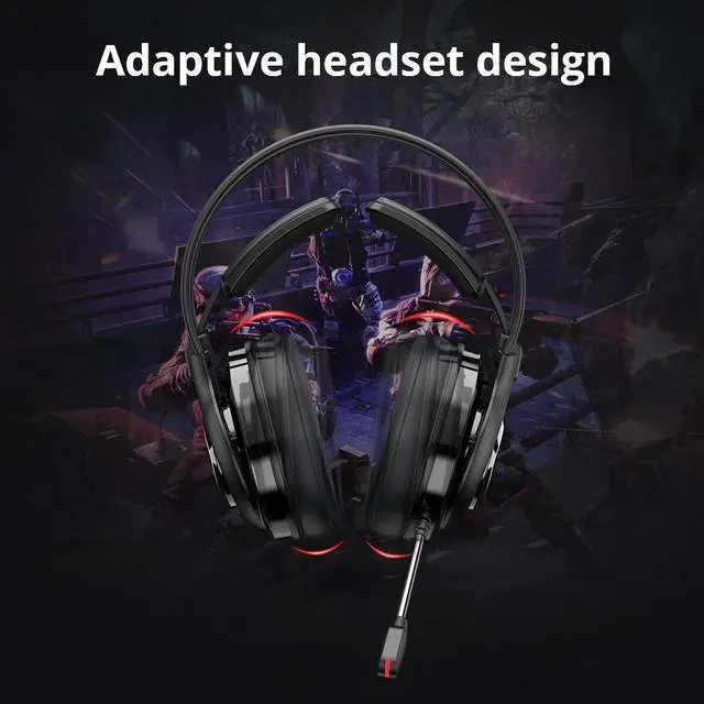 Alt view image 2 of 5 - [NEW]  Glary Alpha Gaming Headset with Colorful LED Lighting Noise cancelling 3.5mm + USB Port for Nintendo Switch/PS4