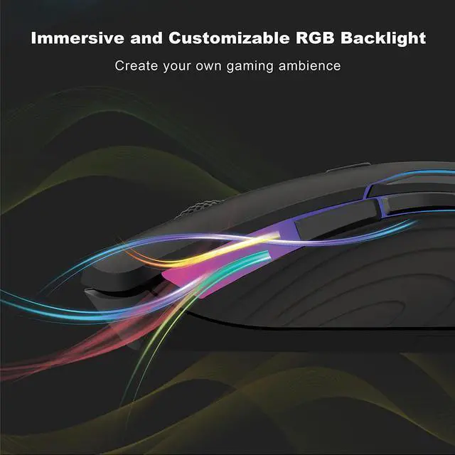 Alt view image 4 of 5 - PC280 Gaming Mouse Customizable RGB Backlight Wireless Mice with 6 Programmable Button Up to 10000DPI for PC Gamer Laptop