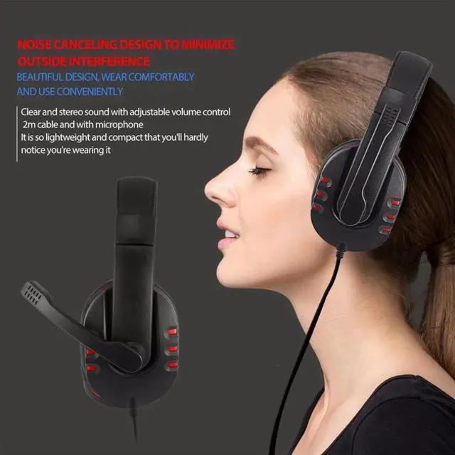 Alt view image 5 of 5 - 3.5mm Wired Headphones Gaming/Gamer Headset Game Earphones with Microphone Volume Control for PS4 Play Station 4 X Box One PC