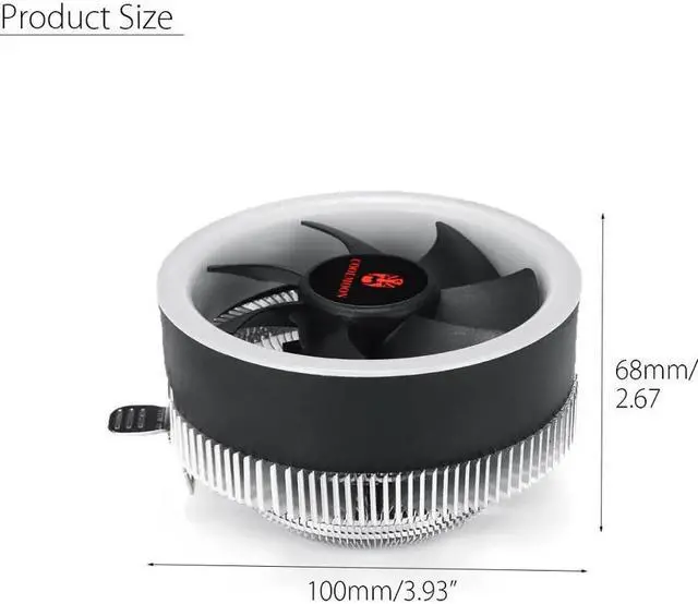 Alt view image 3 of 5 - PC CPU Cooler Fan Heatsink LED Aperture CPU Cooling Fan Quiet Radiator For Intel 775/1155/1150/1151 AM3 AM3+