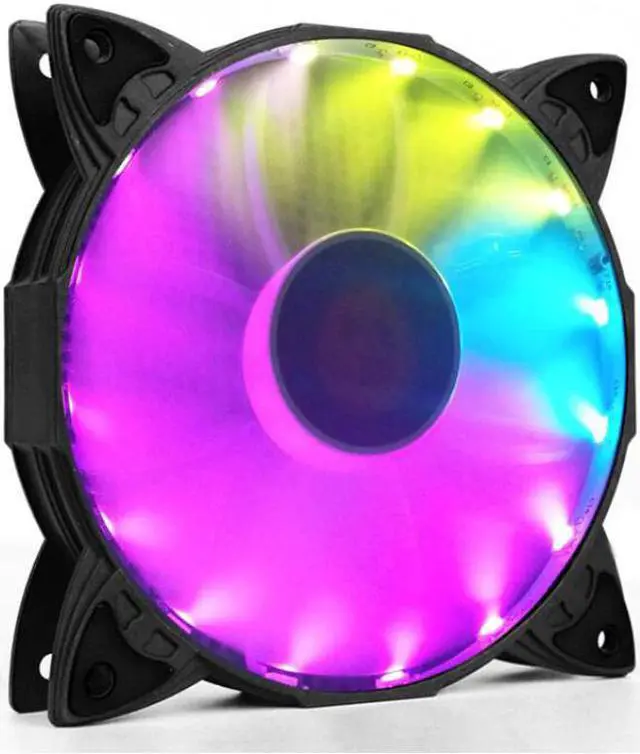 Alt view image 2 of 5 - Case PC Cooling Fan Cooler RGB Adjust LED 12V 6Pin 120mm Quiet IR Remote Cooler Cooling RGB Case Fan