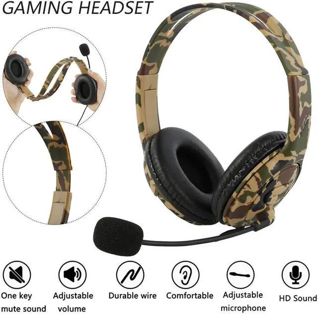 Alt view image 2 of 5 - 3.5mm MP3 Gaming Headset Headphones Earphones Gamer Stereo Headphone Computer Earphones with Microphone for PS4 PS3 Xbox Switch