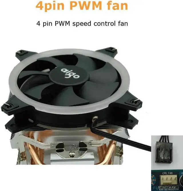 Alt view image 4 of 4 - E3 Heatsink 120mm LED CPU fan 4 Tubes Quietly 4 Pin Radiator Cooling PWM Game Cooling Cpu Cooler For Inetel And AMD