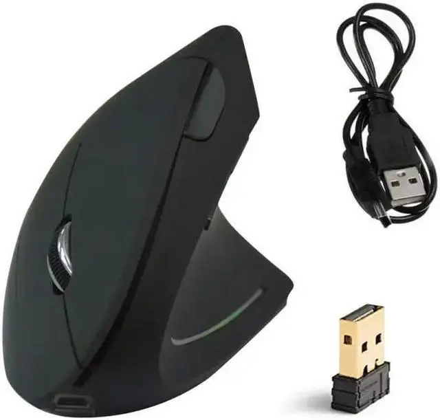 Alt view image 2 of 5 - 2019 USB Rechargeable Wireless Mouse 2.4GHz Vertical Gaming Mouse 800 1600 2400 DPI Ergonomic Computer Mice for PC Laptop Office