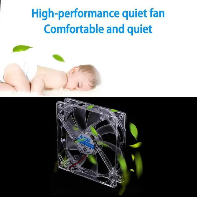 Alt view image 3 of 5 - Fan Sleeve Bearing Technology Fans 4 LED Blue for PC Case Cooling 120MM Transparent Drop Shipping