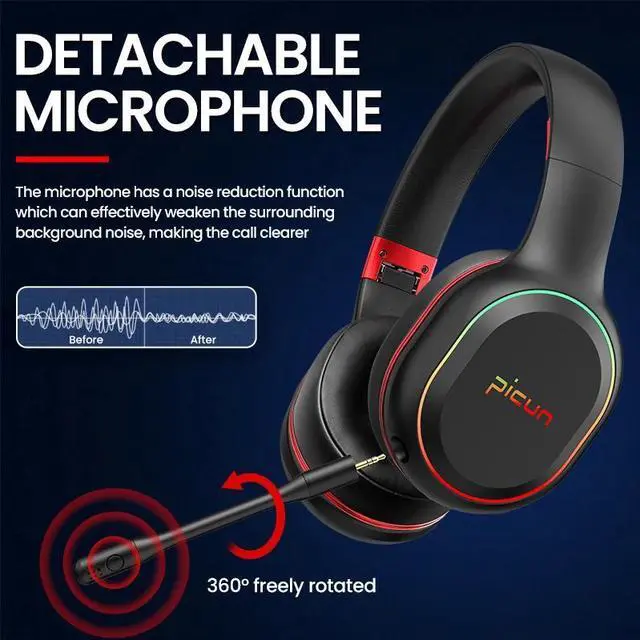 Alt view image 2 of 5 - P80S Gaming Headphones Headset Stereo Over Ear Wired Headphones With Mic for PS4,Xbox One,Switch and Mobile Devices Gamer