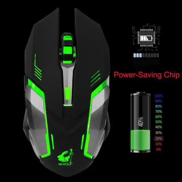 Alt view image 5 of 5 - Mouse Durable Wireless LED Light 4000DPI Optical Usb Ergonomic Pro Gamer Gaming Mouse Metal Plate  Drop shipping