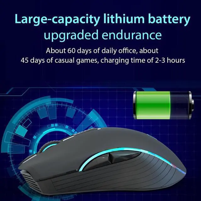 Alt view image 2 of 5 - 2.4G Wireless Gaming Mouse Ergonomic Durable Charging Cursor Mause Gamer for Laptop Desktop PC Computer Accessories