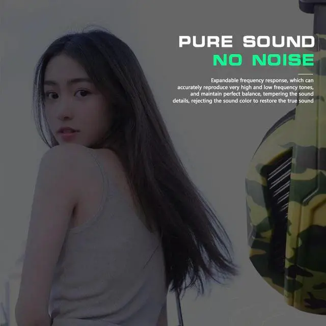 Alt view image 4 of 5 - Camouflage Gaming Headset for Laptop PC Gamer 3.5mm Wired Bass Gaming Earphones Casque With Mic Noise For PS4 Xbox One