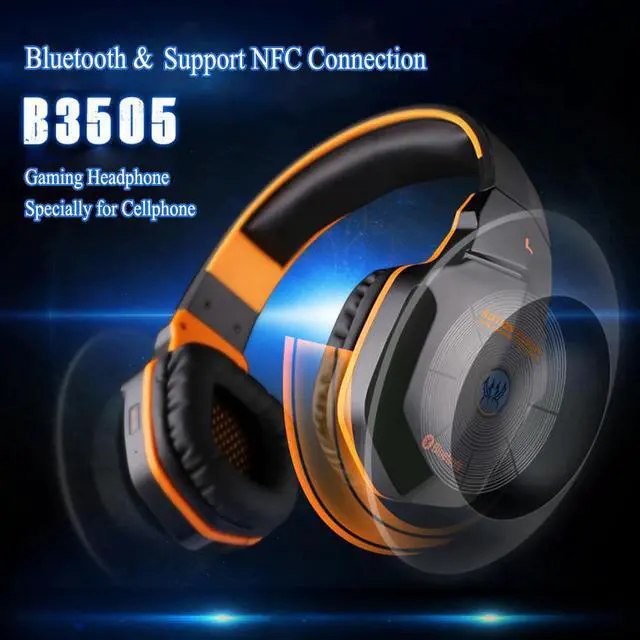 Main image of Gaming Headphones Bluetooth 4.1 Wireless Stereo Headset Earphones with Microphone for Gamer Phones PC Laptop Music Player