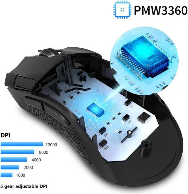 Alt view image 3 of 5 - M625 PMW3360 Sensor Gaming Mouse 12000DPI 12000FPS 7 Buttons RGB Backlight Optical Wired Mice with Fire Key For FPS Gamer
