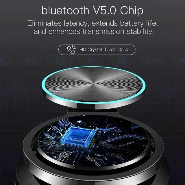 Alt view image 4 of 5 - bluetooth Wireless Headphones HiFi Stereo Gaming Headset RGB Light HD Call TF Card Earphone for PC Gamer PS4