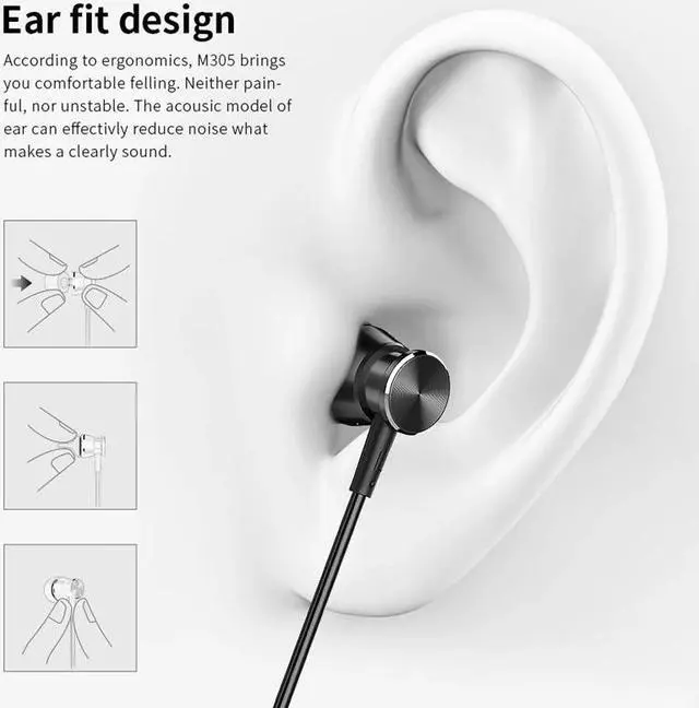 Alt view image 2 of 5 - M305 Wired Earphone in-ear Stereo Hifi Gaming Headset with Microphone Headphones Wired for phone fone de ouvido 3.5mm
