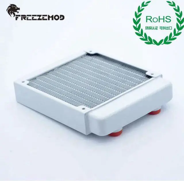 Alt view image 4 of 5 - 120mm Copper Radiator Black/White Piano Paint Water Cooler Heat Sink ROHS Certification For Water Cooling 27mm Thick