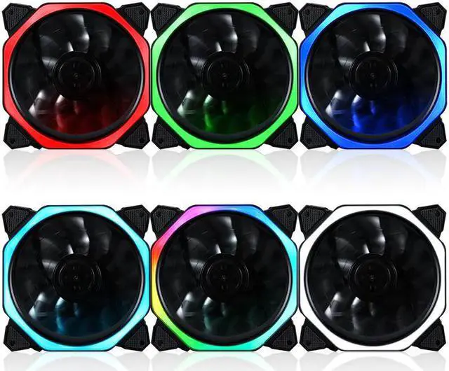 Alt view image 3 of 5 - pwm cpu rgb fan 120mm Fan Computer PC Case Fan RGB Adjust LED Fan Speed 120mm Quiet Remote Computer Cooler Cooling RGB Case Fans