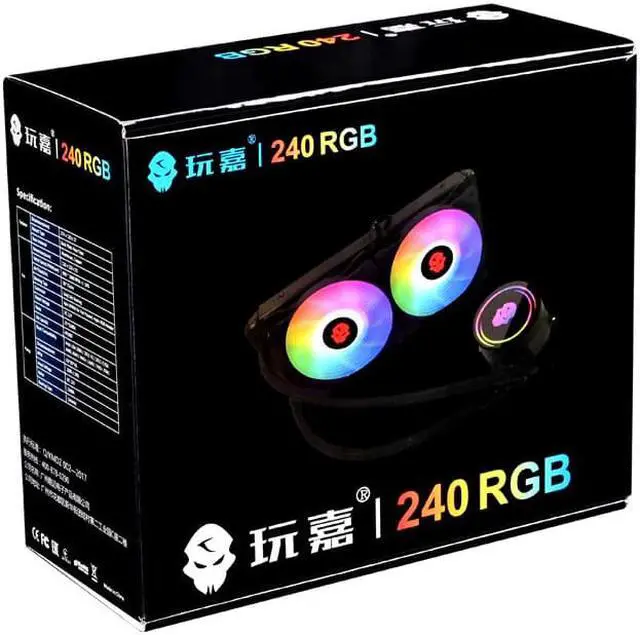 Alt view image 5 of 5 - One-Piece PC Water Cooler Heatsink 240 + Pump Kit Double row RGB quiet fan Radiator For Intel AMD