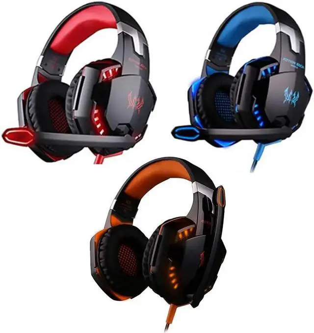 Alt view image 2 of 5 - Gaming Headsets Big Headphones with Light Mic Stereo Earphones Deep Bass for PC Computer Gamer Laptop PS4 New X-BOX