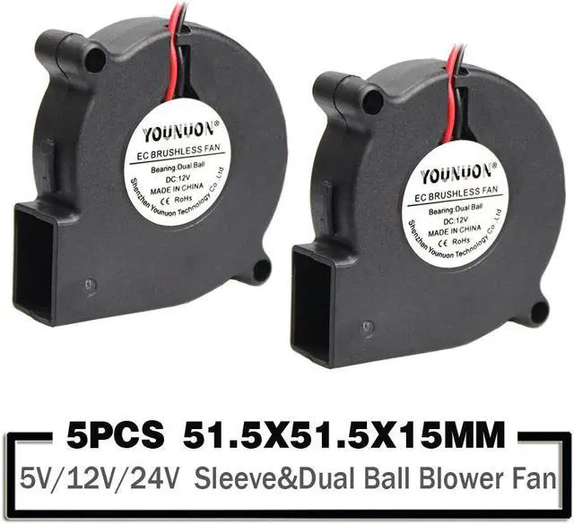 Main image of 5PCS 50mm x 15mm Blower Cooler Fan 5015 50mm DC 24V 12V 5V Ball/Sleeve Brushless Cooling Turbine Blower Fan for 3D Printer