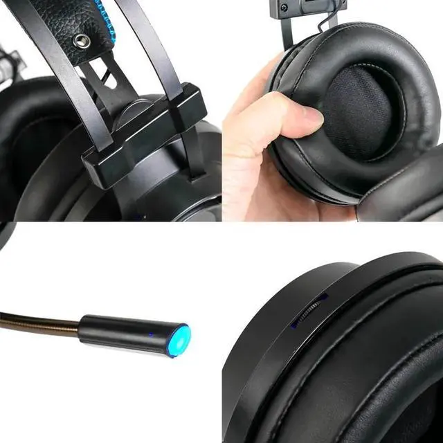 Alt view image 4 of 5 - Gaming headphone with Microphone USB Wired Earphone 7.1 Surround Sound Game Headset for PC PS4 Xbox One