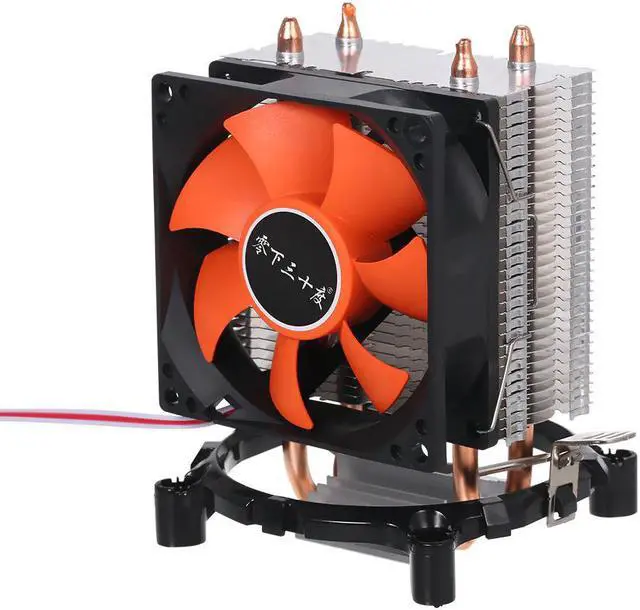 Alt view image 2 of 5 - CPU Cooler Heatpipe Fans Quiet Heatsink Radiator Two Fine Copper Heat Pipes for Intel Core AMD Sempron Platform