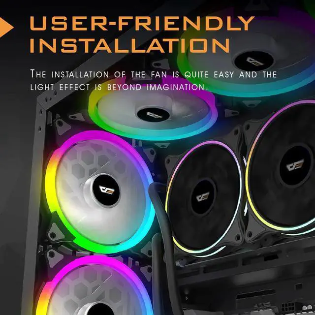 Alt view image 3 of 5 - CS140 Radiator 140mm Fan PC  Case Fan PC Cooling RGB Fan AURA SYNC Header IR Remote Quiet Computer Case CPU Cooler Fan