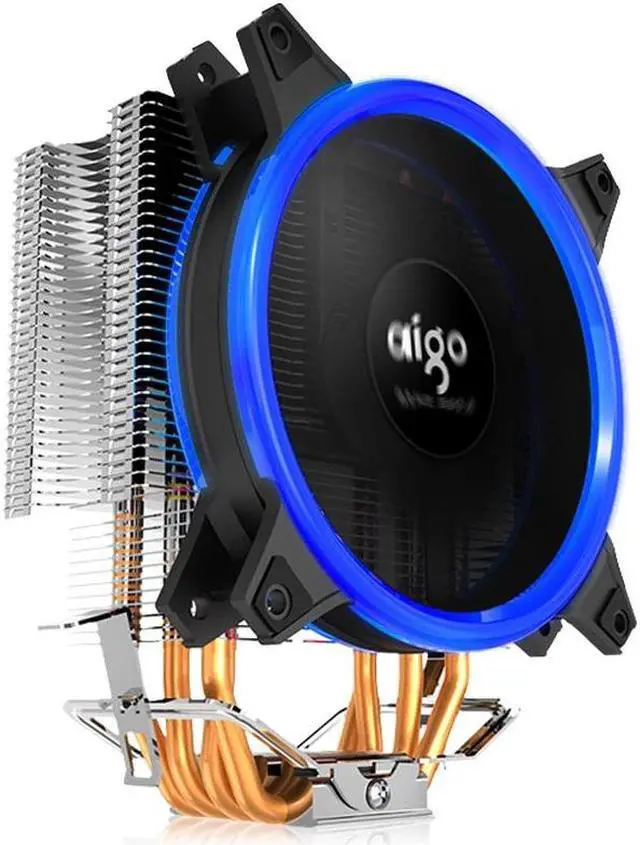 Alt view image 4 of 5 - E3 120mm LED CPU  cooler 4 Heatpipes 4 pin  for AMD Intel  775/1150/1151/1155/1156 CPU radiator cooling cooler PC fan quiet