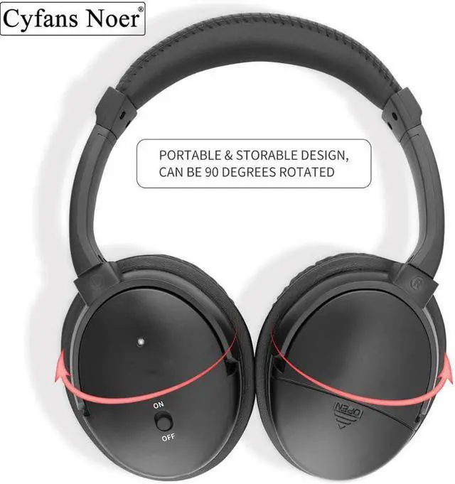 Alt view image 2 of 5 - Active Noise-Canceling Multi-Platform Surround Stero Gaming Headset Over Ear Headphones with Volume Control