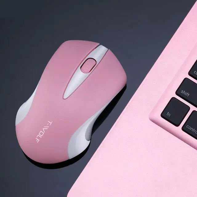 Main image of 1600dpi Pink Computer Mouse Cute Gamer Girl Mouse Professional Gaming Mouse Wireless Optical Mouse Fashion Mute Mouse for Laptop
