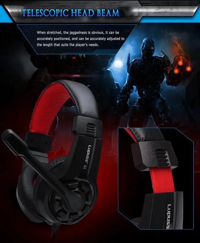 Alt view image 3 of 5 - 3.5mm Gaming headset stereo headset wired headset With Microphone Headphones For PC Laptop Earphone