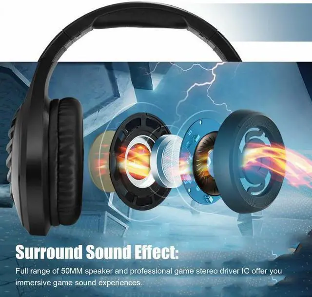 Alt view image 4 of 5 - Gaming Headset Headphones With Mic Gamer Earphone Surround Sound For Xbox One/PS4/mobile/PC/computer/laptop