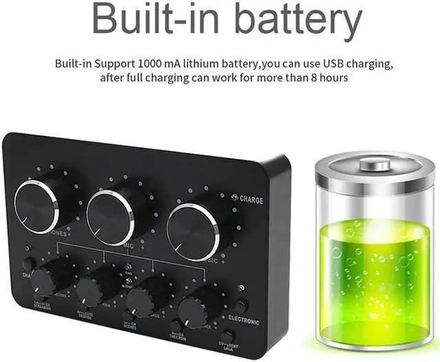 Alt view image 3 of 5 - USB Sound Card Plug Play USB Audio Interface External Computer PC Phone Sound Card for Recording Microphone Guitar