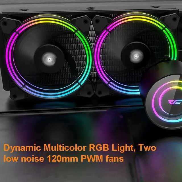 Alt view image 3 of 5 - CPU Cooler PC Case Water Liquid Cooling AIO Cooler Radiator 240mm RGB fan Sync for AMD Ryzen/LGA 2066/2011/155X