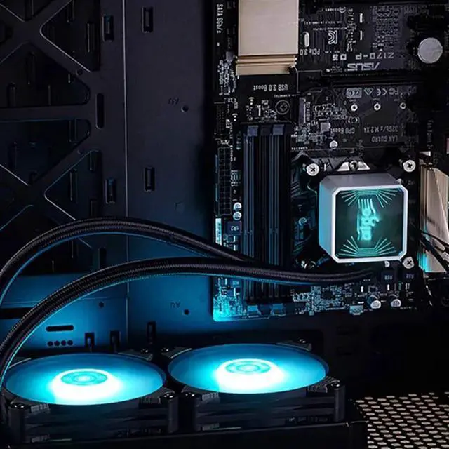 Alt view image 4 of 5 - ICY Water Cooler T120/240 PC RGB 120MM Fan CPU Fan Radiator For LGA 115x/AM3+/AM4 120mm Computer Fan Water Cooling Cooler