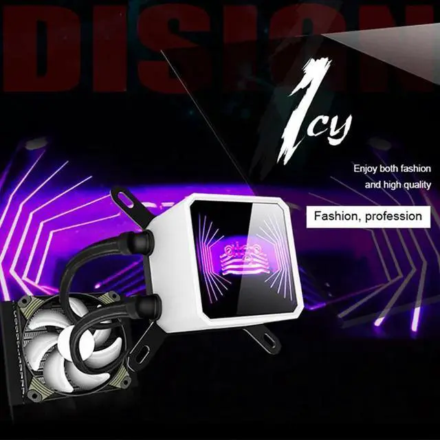 Alt view image 2 of 5 - ICY Water Cooler T120/240 PC RGB 120MM Fan CPU Fan Radiator For LGA 115x/AM3+/AM4 120mm Computer Fan Water Cooling Cooler