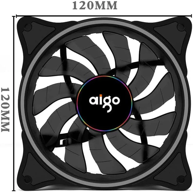 Alt view image 2 of 5 - V1 Radiator Cooler 120mm Case Fan Cooling LED For PC Fan 12V Cooling Fan Double Ring Quietly cooler cooling Computer fan