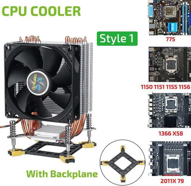 Alt view image 2 of 5 - 3/4 Pin PC CPU Cooler Heatsink 6 Heatpipes 9cm Quiet Fan Cooling Fan Cooler Radiator For 775 115X 1366 2011 X58 X79 X99 299