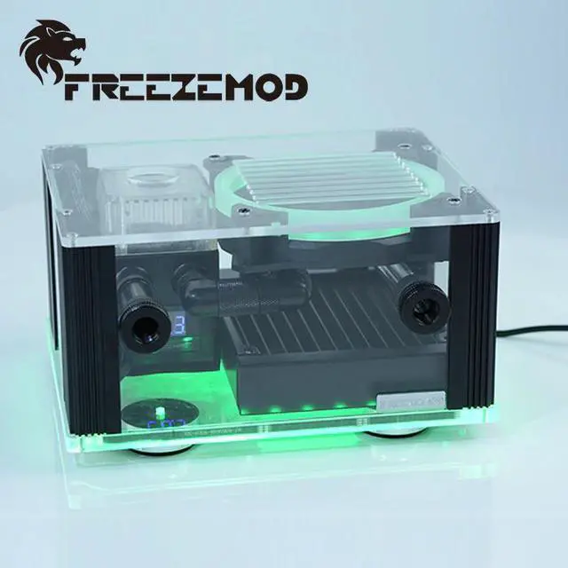 Alt view image 4 of 5 - Notebook Water Cooler Kit External Water Cooling Integrated Laptop Kit MOD RGB Temperature LCD Mini Watercooling set