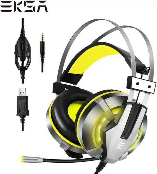 Main image of E800 Stereo Wired Gaming Headphones Gamer Headset Over Ear with Noise-cancelling Microphone/LED Light for phone/PS4/PC/Xbox