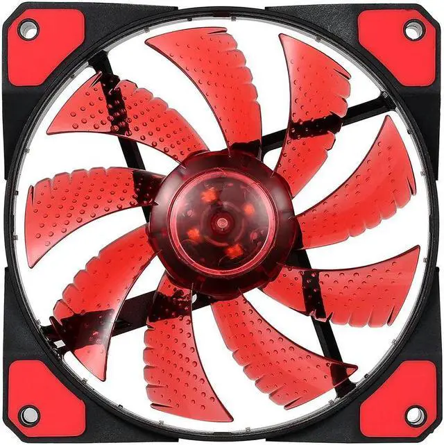 Alt view image 4 of 5 - 120mm PC Computer 16dB Ultra Silent 15 LEDs Case Fan Heatsink Cooler Cooling w/ Anti-Vibration Rubber,12CM Fan,12VDC 3P IDE 4pin