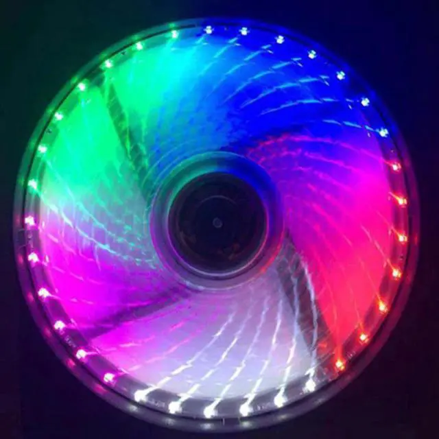Alt view image 2 of 5 - 15leds or 33LED PC Computer 5color 16dB Ultra Silent  game Case Fan Heatsink Cooler Cooling Rubber 12CM Fan 12v molex 4pin 3p