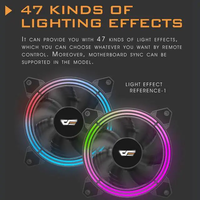 Alt view image 3 of 5 - CF11PRO Cooler Computer Case Cooling Fan RGB 120mm Fan Adjust 12V Quiet IR Remote Fan Aura Sync Cooler Cooling PC Case Fan