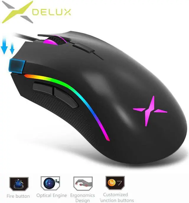 Main image of M625 PMW3360 Sensor Gaming Mouse 12000DPI 12000FPS 7 Buttons RGB Backlight Optical Wired Mice with Fire Key For FPS Gamer