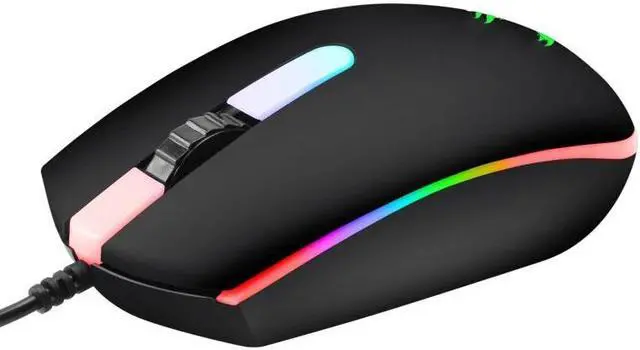 Alt view image 4 of 5 - RGB Backlight Gaming Mouse 1600 DPI 4 Programmable Buttons USB Wired Mice for LOL Game Player for PC Laptop