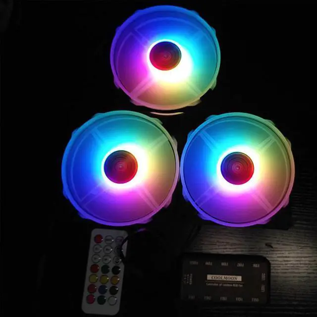 Alt view image 5 of 5 - Computer Case PC Cooling Fan RGB Adjust LED 120mm Quiet New computer Cooler Cooling RGB Case Fan For CPU