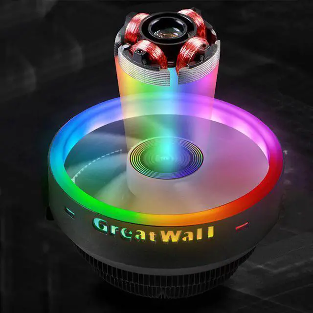 Alt view image 4 of 5 - Pro CPU Cooler RGB Computer Heatsink 12V LED Radiator for PC 120mm Intel LGA 1151 AMD AM4 AM3 FM2 CPU Cooling Fan